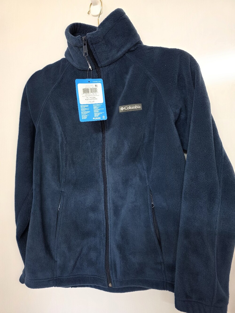 Columbia Women's Benton Springs Full Zip Fleece Jacket Navy Size Petite S New